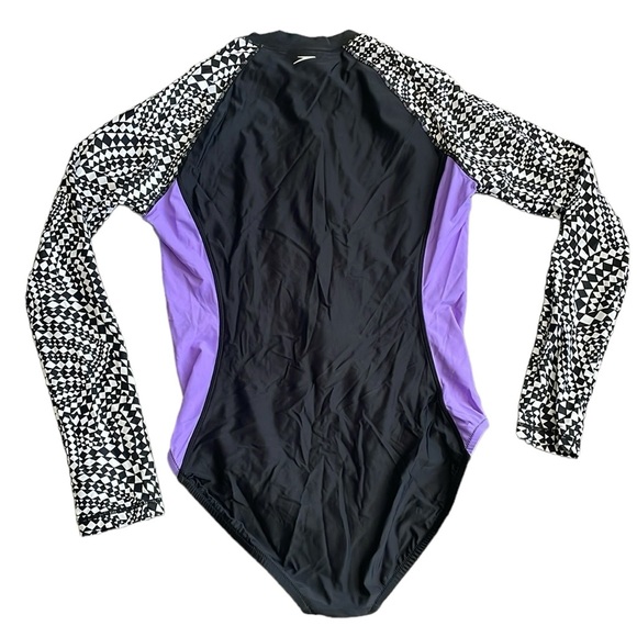 Speedo - Zip Front Long Sleeve One Piece Swimsuit - Picture 6 of 8